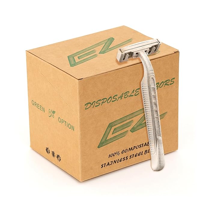 50Pcs Eco-friendly Disposable Razors Men|Safety Razor Dermaplaning Razors for Men & Women Shaving Body Facial Hair Shavers Facial Hair Remover for Women