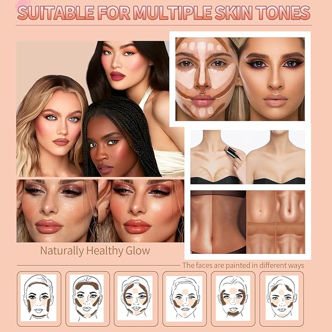3Pcs Cream Contour Stick, with Highlighter Stick Milk
