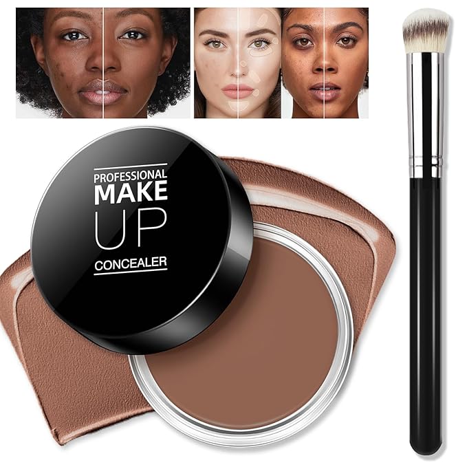 Cream Concealer Full Coverage Makeup, Matte Color Correcting (#07 DEEP)