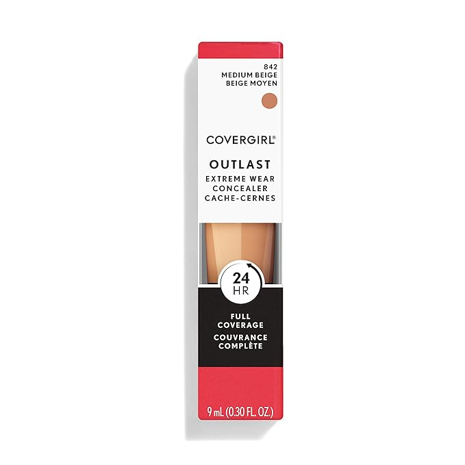 COVERGIRL Outlast Extreme Wear Concealer, Medium Beige 842 (Pack of 4)