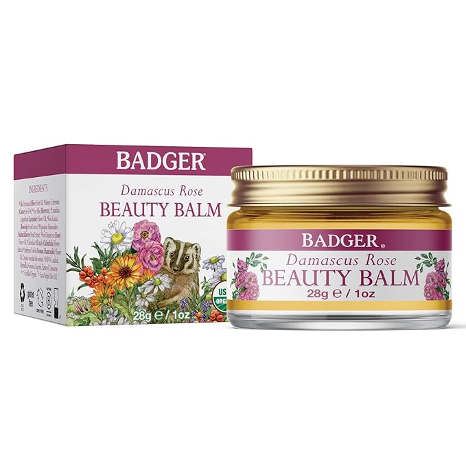 Badger Rose Beauty Balm, Intensive Moisturizer, 28 g/1oz