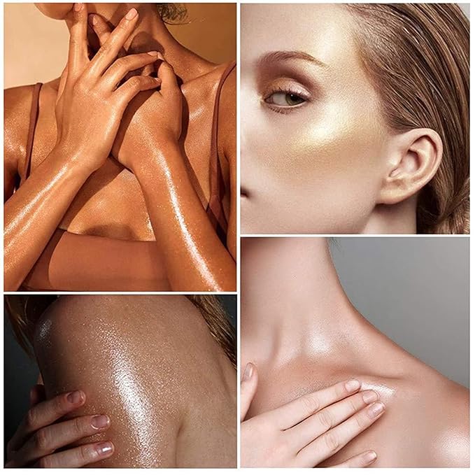 Shimmer Body Luminizer 5 Color Waterproof Smooth Face Body Glow Illuminator Non-sticky Liquid Body Highlight Illuminator for Face & Body & Leg (80 ML, 01 Pearl White)