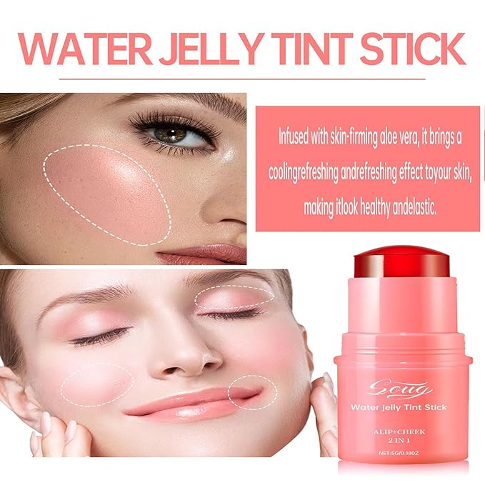 4Pcs Milk Jelly Blush - Milk Blush - Sheer Cheek & Lip Stain，Long Lasting Milk Jelly Tint Have Transparent & Bright Colors (multicolored)