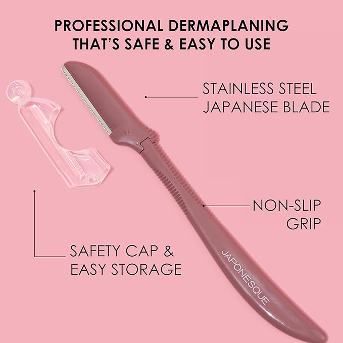 JAPONESQUE Dermaplaner Replacement Blades 4-Pack, Facial Razor Blade Heads Only