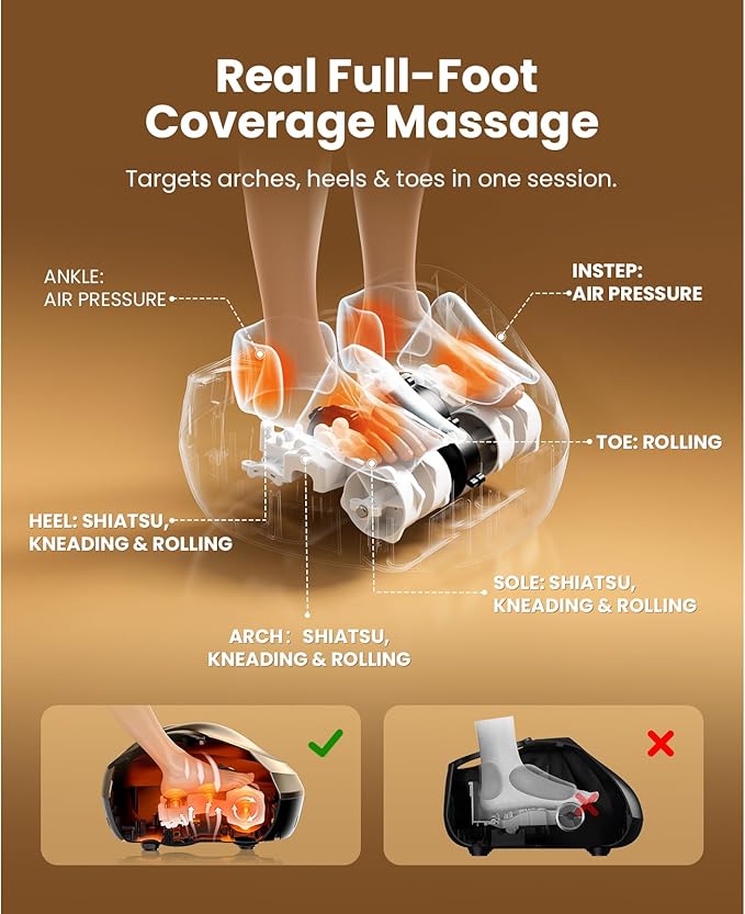 BOB AND BRAD Foot Massager Machine with Heat and Remote, Fits up to Men Size 14, Electric Shiatsu Deep Kneading Foot Massager, Relieve for Plantar Fasciitis and Neuropathy Pain