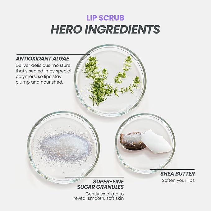 Wonderskin 3-in-1 Lip Scrub Exfoliator & Moisturizer, Lip Exfoliator Scrub, Lip Therapy, Hydrating Lip Balm for Soft, Nourished, Flake-Free Lips with One-Step Prep, 0.10oz