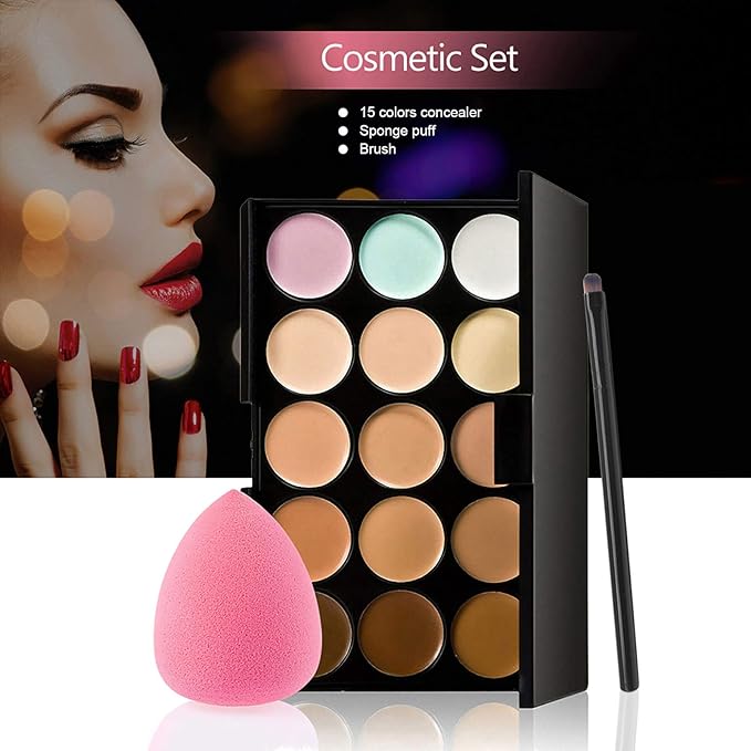Concealer Palette, 15 Colors Makeup Palette Facial Camouflage