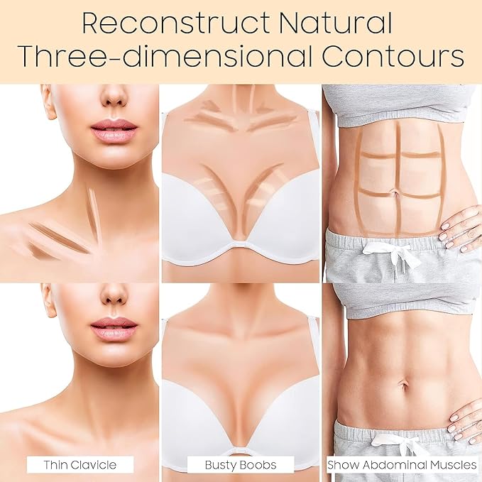 2023 Upgrade Contour Stick, 2 Colors Double-end Contour Highlighter Stick Contour Stick Face Highlighter Contour Makeup Contouring Sticks Cream Concealer (Natural, Netural Coffee)