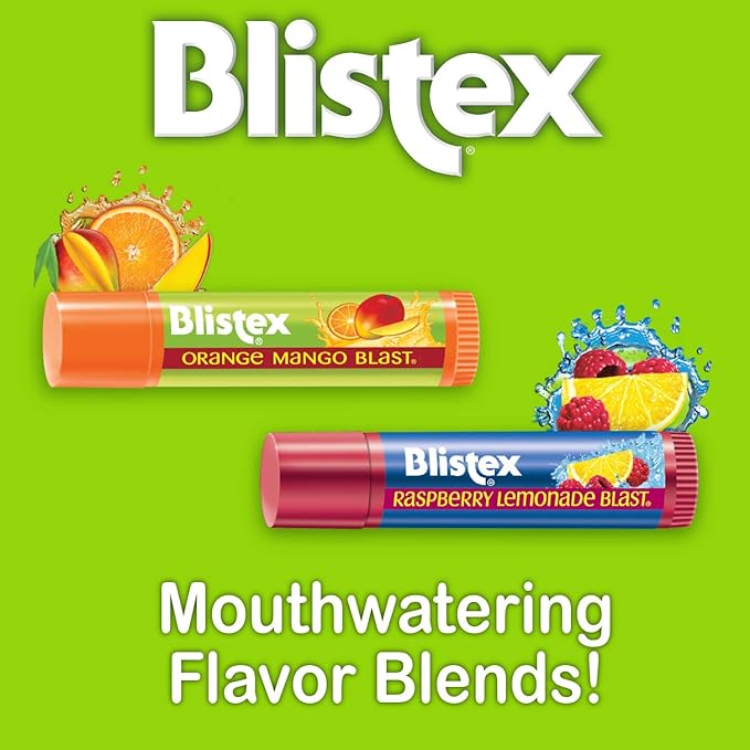 Blistex Orange Mango Blast Lip Balm, Vitamins C & E, Bulk Lip Balm, Super Smooth Moisturization, Refreshing Flavored Lip Hydration, 0.15 Ounce (Pack of 24)
