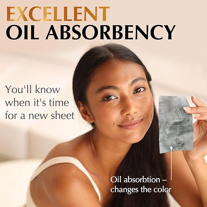 Natural Oil Blotting Sheets for Face with Bamboo Face