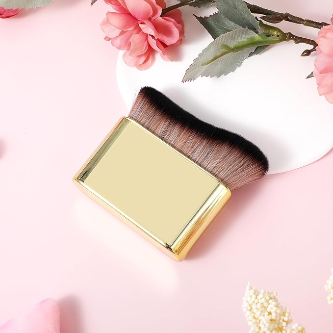 Self Tan Brush Soft Body Makeup Brush Portable Self Tanning Brush Self Tanner Face Brush For Body & Leg Makeup（Gold）