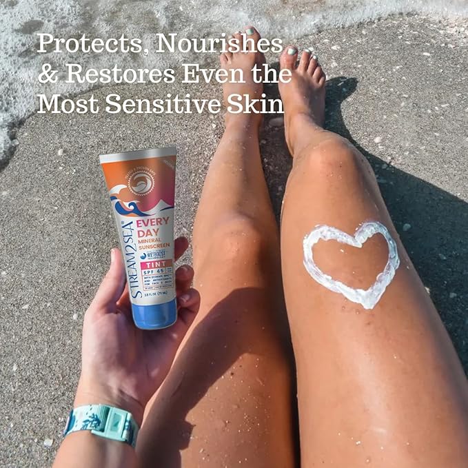 SPF 45 Every Day Tint Mineral Sunscreen | 2.5 Fl Oz Biodegradable, Paraben Free & Reef Safe Sunscreen | Non-Greasy Tinted Sunscreen For Face | Protection Against UVA & UVB for Face & Body