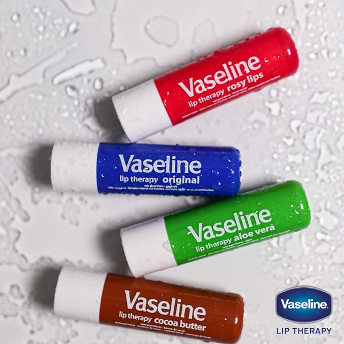 Vaseline Lip Therapy Original, Fast-Acting Lip Moisturizer For Very Dry Lips, Lip Balm Stick, 0.16 Oz Ea (Pack of 8)