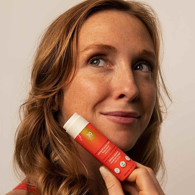 ATTITUDE Sunscreen Stick, Broad Spectrum UVA/UVB, Plant and Mineral-Based Ingredients,Vegan and Cruelty-free Sun Care Products, Face, SPF 30, Unscented, 1 Ounce (16040)