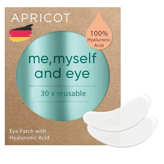 APRICOT Eye Patches with Hyaluronic Acid (pack of 1) I Anti-Aging Eye Pads "Me,Myself and Eye" I Reduces eye wrinkles I Reusable eye patches I Silicone pads against wrinkles I Made in Germany