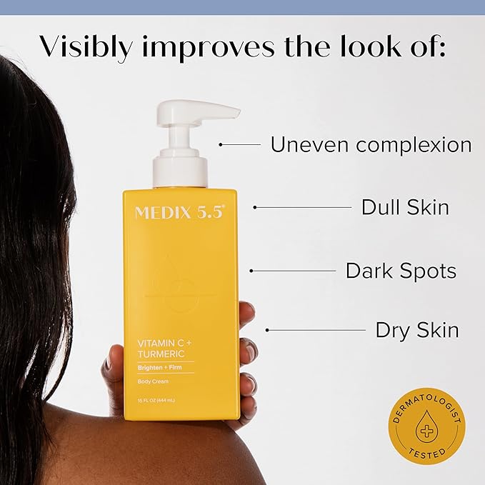 MEDIX 5.5 Vitamin C Cream Face Lotion & Body Lotion Moisturizer | Anti Aging Skin Care Firming & Brightening Cream Diminishes The Look Of Uneven Skin Tone, Age Spots, & Sun Damaged Dry Skin, 15 Fl Oz