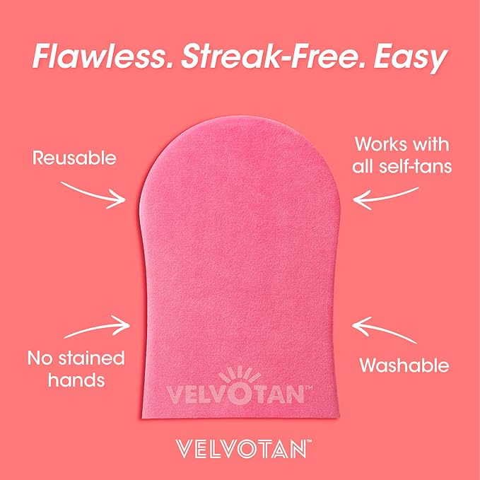Original Double Sided Tanning Mitt - Pink - Self Tanning Applicator for Stain-Free Hands, Washable & Reusable, Use with Any Fake Tan