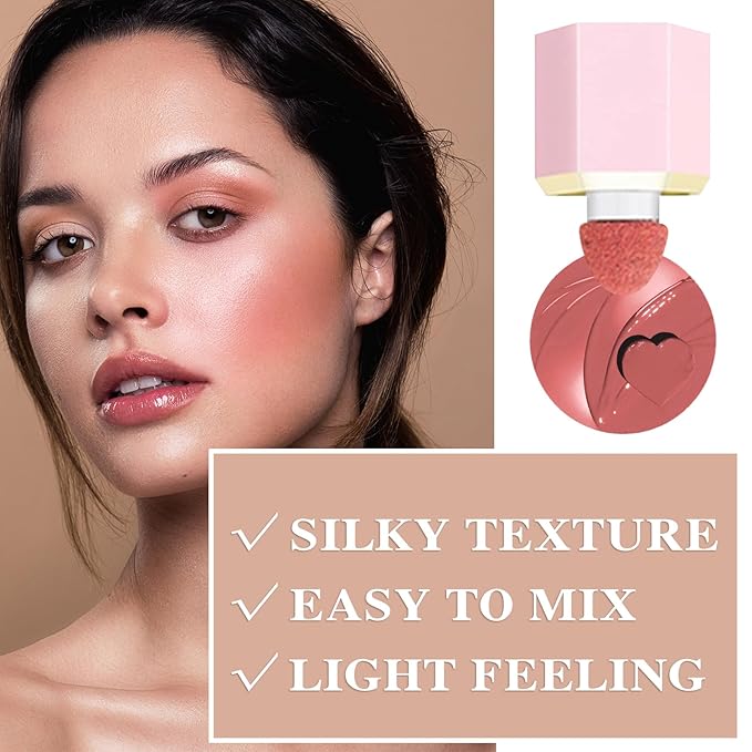 Cream Blush Stick with Brush,Waterproof Multi Cream Blush Skin C2