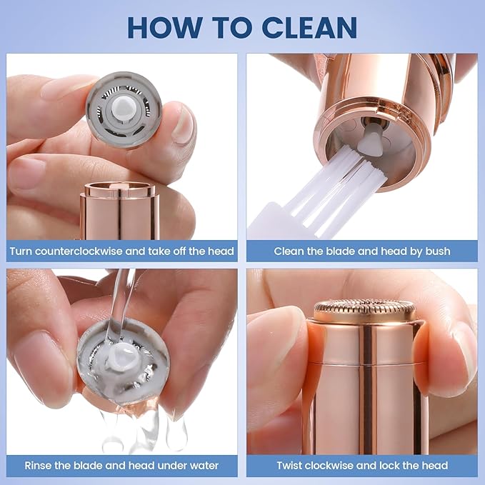 Facial Hair Remover for Women- as Seen on TV Painless Face Shaver -Mini Hair Remover, Electric Razor Shaver Portable Bikini Epilator for Lips, Chin, Armpit, Peach Fuzz, Fingers, Neck, Cheek