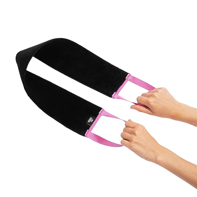 Bronze Tan Self Tanner Back Applicator - Tanning Mitt For Sunless Tanning Mousse or Lotion - Tan your Back Quickly and Easily - Self Tanning Back Applicator - Black with Pink Handles