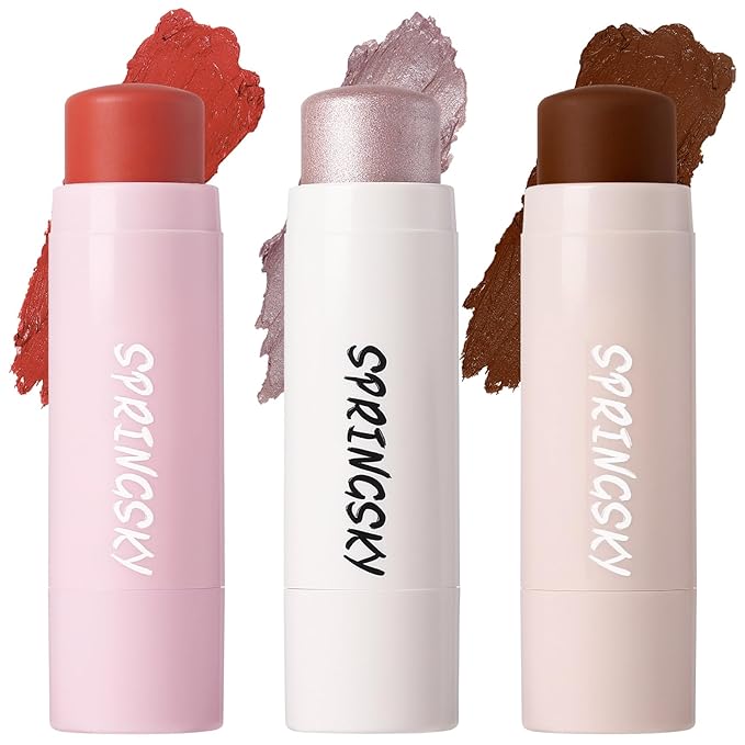 3Pcs Multi-Use Face Makeup Sticks Sets, Blendable Cream