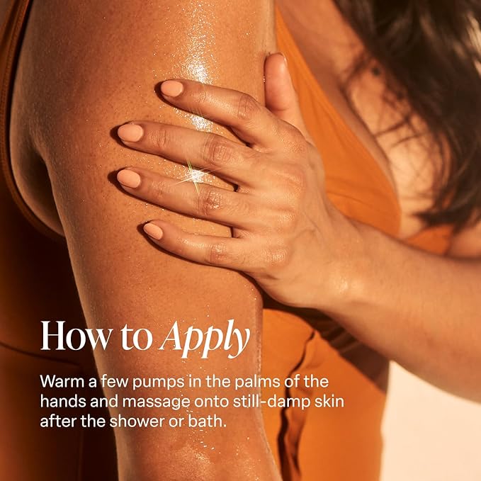 Saltair Body Oil. Luxurious Golden Hour After Shower and Bath Oil Moisturizer for Women and Men. Botanical, Non-Greasy, and Well-Absorbing Lotion for Hydrating Dry Skin. 4oz Pump Bottle