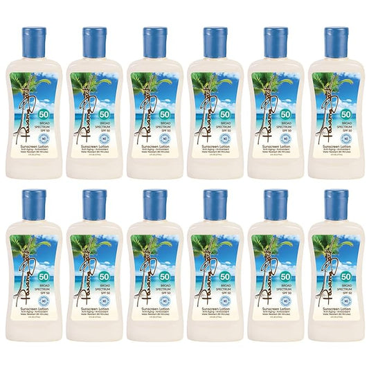 Panama Jack Sunscreen Suntan Lotion - SPF 50, Broad Spectrum UVA/UVB Protection, PABA, Paraben, Gluten & Cruelty Free, 6 FL OZ (Pack of 12)