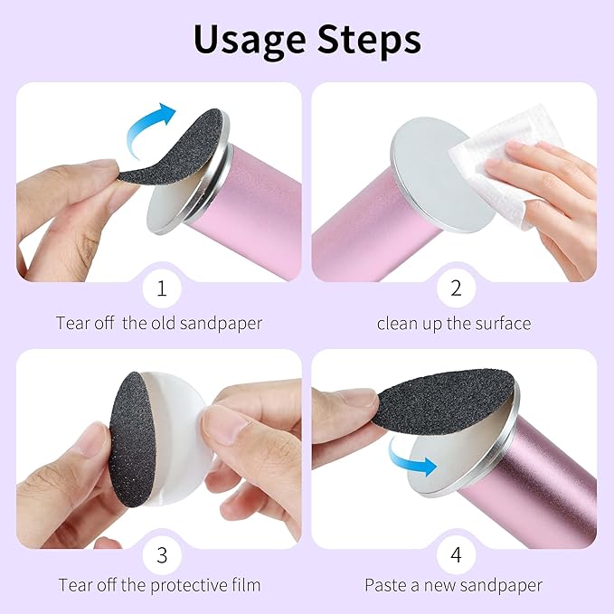 120PCS Medium 120 Grit Replaceable Sandpaper Discs for Electric Foot Callus Removers - 42mm/1.65in Smoothing Foot File Refills - Daily Foot Maintenance & Softening