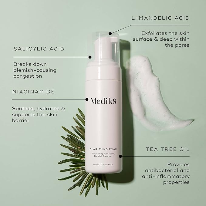 Medik8 Clarifying Foam - Lightweight Exfoliating 5 oz