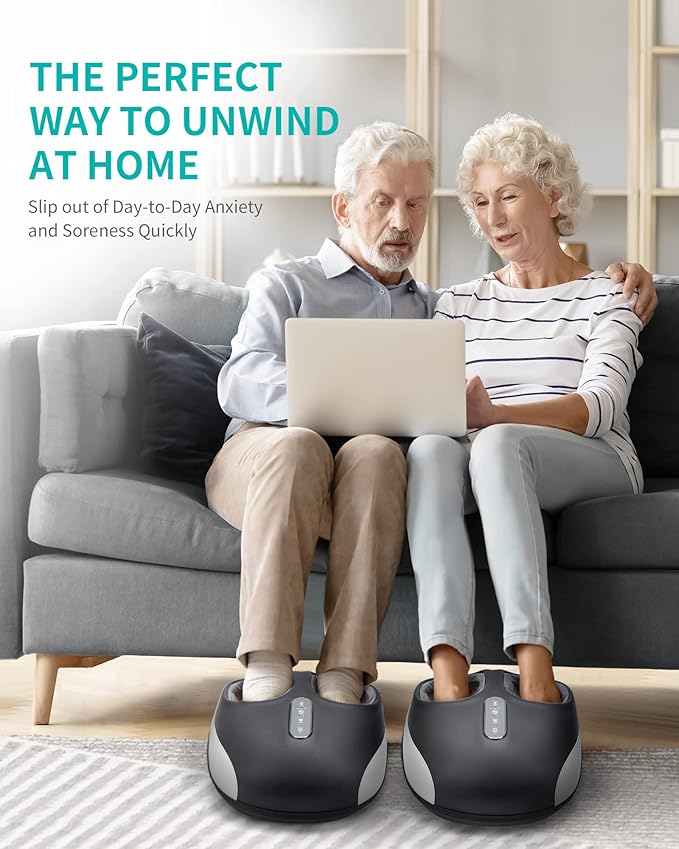 Nekteck Shiatsu Foot Massager with Heat for Neuropathy & Plantar Fasciitis, Electric Heated Feet Massager Machine for Pain Relief & Circulation, Birthday Christmas Gifts for Women Men Mom Dad Him Her