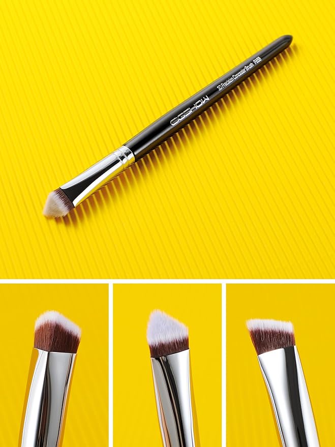 EIGSHOW Concealer Brush Under Eye, Small Triangle Brushes for Precise Coverage Dark Circles Blemishes Acne, Blending Cream and Liquid (F658)