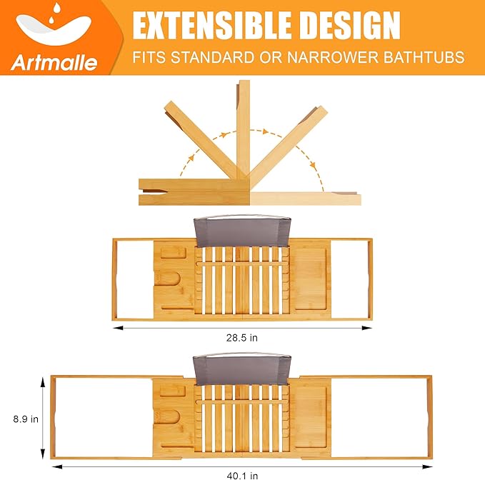 Artmalle luxury bathtub caddy tray