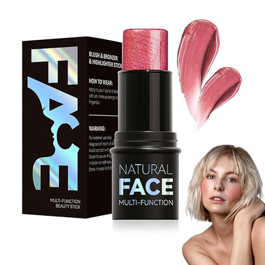 Cream Blush Stick with Brush,Waterproof Multi Cream Blush Skin F3