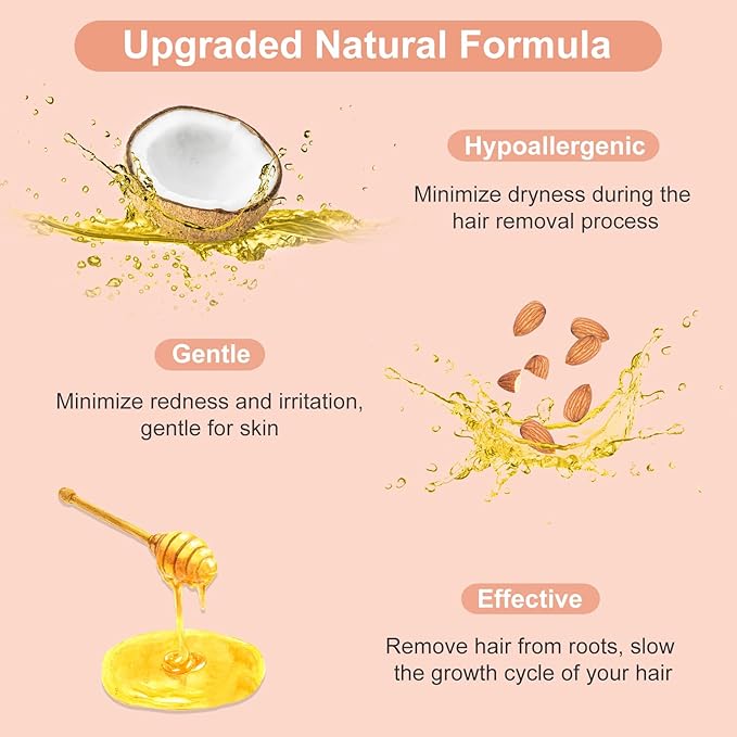 2.5lb Hard Wax Beads For Hair Removal, Yovanpur Waxing Beans for Sensitive Skin, Face, Eyebrows, Bikini, Brazilian, Legs and Full Body Bulk