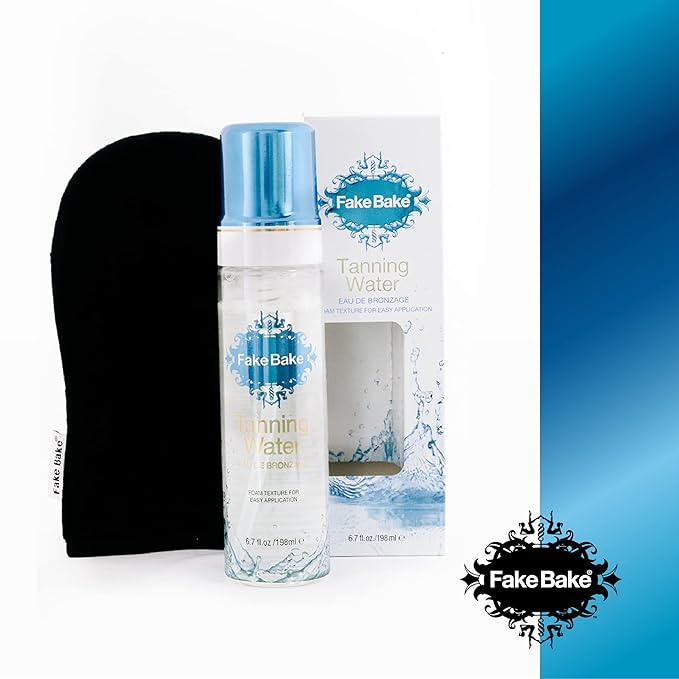 Fake Bake Tanning Water Self Tanner Instant Glow with Hydrating Passion Flower Rejuvenation - Natural Looking Sunless Bronzing for Women & Men - Professional Mitt For Easy Application - 6.7 oz, All