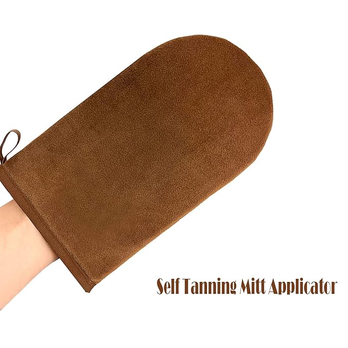 Get a Flawless,Even Tan with Yoseng's 3-in-1 Self Tanning Mitt Set - Includes Body Self Tan Mitt, Tanning Brush for Face, and Self Tanner Back Applicator