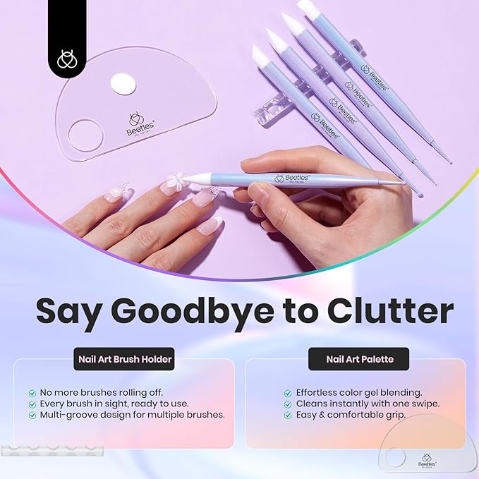 Beetles 5PCS Nail Art Dotting Tools Nail Art Sculpture Pen, Dual-Head Resin Nail Art Tools, Carving Drawing Tool, Silicone Brushes Set Pottery Clay Sculpting Tools Modeling Painting Tool DIY Art