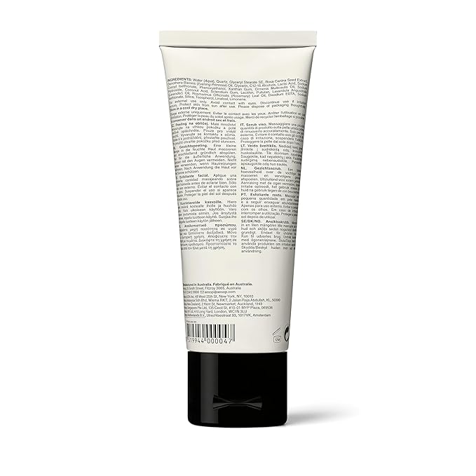 Aesop Purifying Facial Exfoliant Paste | Refresh, Cleanse, Soften Skin | Cream Based Cleanser Enhanced With Fine Quartz, Rosemary Leaf, Lactic Acid | 2.6oz / 75mL