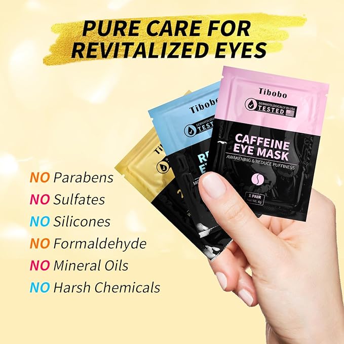 Under Eye Patches(36 Pairs), 24K Gold, Caffeine, Retinol Eye Masks for Puffy Eyes, Wrinkles, Dark Circles, Undereye Bags Treatment - Restoring & Awakening & Moisturizer Skin care Gift for Women