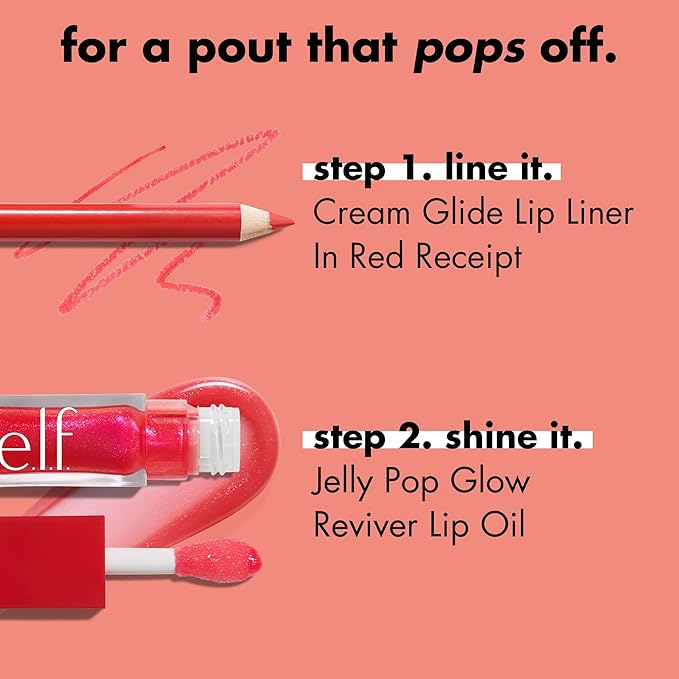 e.l.f. Jelly Pop Glow Reviver Lip Oil, Limited Edition Nourishing Formula Creates A Sheer, Ultra-Glossy Finish, Non-Sticky Feel, Vegan & Cruelty-Free