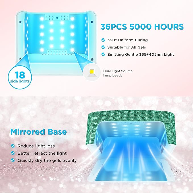 Cordless uv nail lamp, 120w