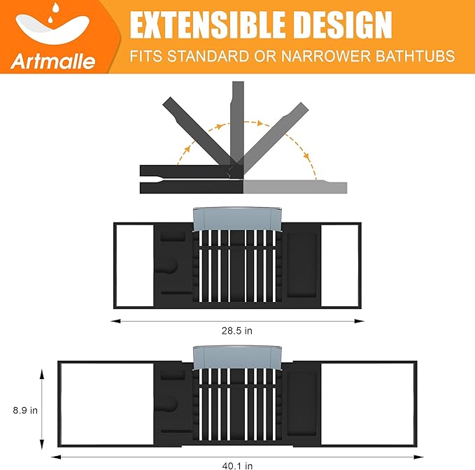 Luxury bathtub caddy tray for
