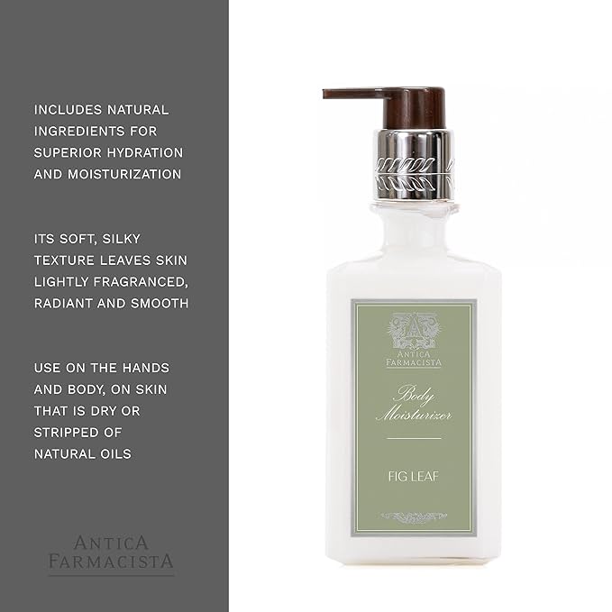 Antica Farmacista Body Moisturizer - Moisturizing Scented Lotion - Premium Body Moisturizer - Luxury Gift for Women & Men - Hand & Skin Hydration - Fig Leaf, 10 Fl Oz