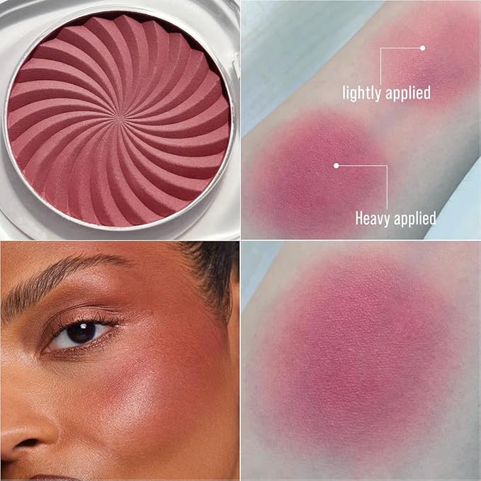 Cheeky Blush Compact for Face Cheeks, Talc Free Blusher Palette, Matte Powder Makeup, Natural Healthy, Mauve Pink Magenta Peach Red, Vegan Cruelty Free