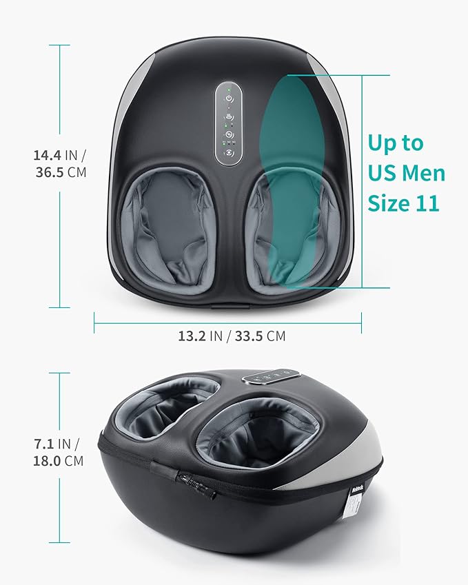 Nekteck Shiatsu Foot Massager with Heat for Neuropathy & Plantar Fasciitis, Electric Heated Feet Massager Machine for Pain Relief & Circulation, Birthday Christmas Gifts for Women Men Mom Dad Him Her