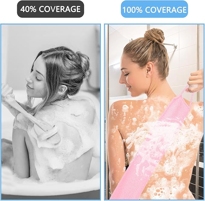 2pcs exfoliating back scrubber nylon