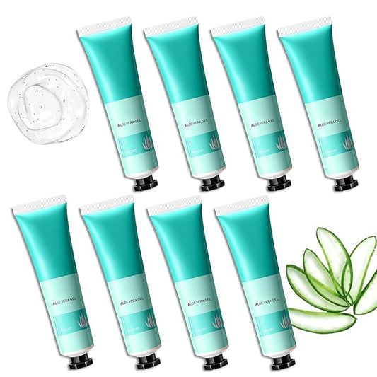8PCS Aloe Vera Gel for Face & Skin,Organic Aloe Vera Gel,Hydrating After Sun Cream for Travel Size,Moisturizing Lotion for Skincare,After Sun Lotion for All Skin Type(B)