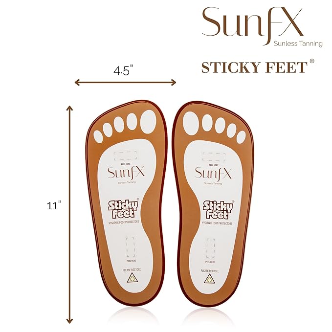 SunFX Disposable Sticky Feet Protectors (25-PAIRS) Spray Tan Feet Protector Pads for Sunless Airbrush Tanning