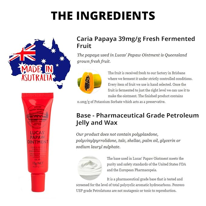 Lucas Pawpaw Lip Ointment, Lucas Pawpaw Cream, Lucas Pawpaw Ointment for Lips & Dry Skin - Unique All Skin Types, All Gender- Any Season Gift Pack with 2 x 15g Pawpaw Balm