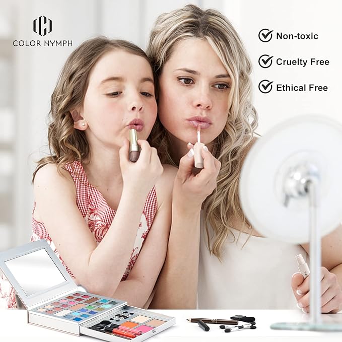 Color Nymph All-in-One Makeup Kit - Perfect for Women, Teens, and Beginners! Unlock Endless Possibilities with 24 Gorgeous Shades of Matte and Shimmer Eyeshadow, Highly Pigmented Lip Glosses, Eyeliner